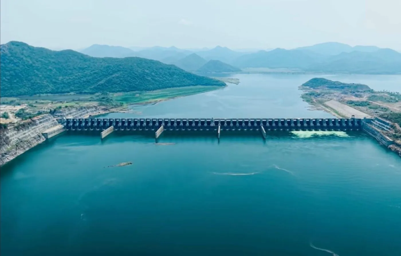 The spillway from the air